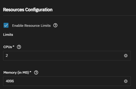 Resources Configuration